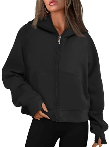 Timuspo Hoodie Damen Sweatjacke Kapuzenjacke Herbst Winter Sweatshirt Kapuzenpullover mit Kapuze Reißverschluss Mantel Zipper Pullover