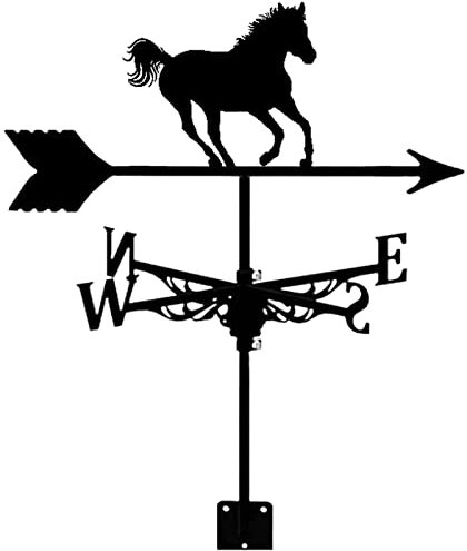 EICOFF Toit Installer girouette Cheval Silhouette girouette Durable en métal Noir indicateur de Direction du Vent pour Garage coupole Grange Jardin Patio Ferme décorer