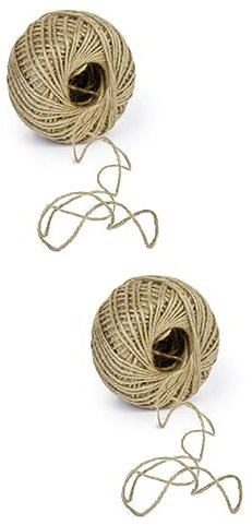 DOITOOL 2pcs Natural Jute Twine for Diy Crafts and Industrial Packing for Garden Box Decor and Brown String Crafting Projects