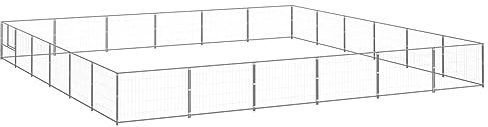 BaraSh Hundezwinger Silbern 36 m² Stahl Gartenzaun Zaun FüR Hunde Freigehege Kleintierzaun Outdoor Hundegitter Garten Haustier Zaun Garten 3082174