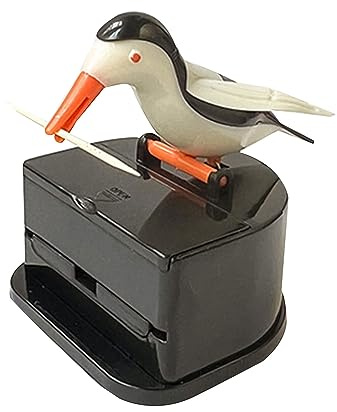 Porta stuzzicadenti automatico a forma di uccellino, dispenser per stuzzicadenti a pressione, per ristorante, cucina, feste, porta stuzzicadenti automatico, leggero, decorazione per soggiorno e