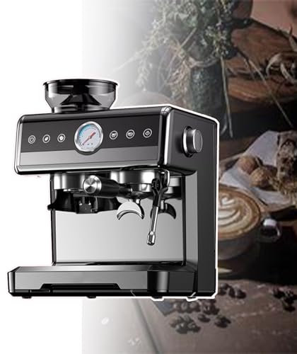 QIeAny Semi Automatic Espresso Machine(With Grinder) Dual Heating Extraction Coffee Machine, 2.7L/91OZ Removable Water Tank+Milk Frother, 20 Grind Settings, Easy to Operate & Clean
