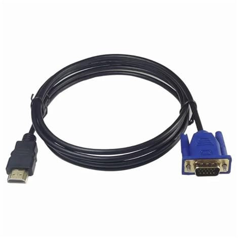 UNbit Cable Compatible con HDMI de 1,8 M a VGA 1080P HD con Cable Adaptador A-DIO, Enchufe de Cable VGA, diseño Antideslizante y antidesgaste Cables