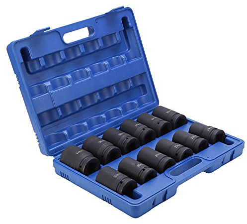 Juego de Llaves de Vaso de Impacto, 12 Piezas, 24-41 mm, para Llaves de Impacto de 1 Pulgada