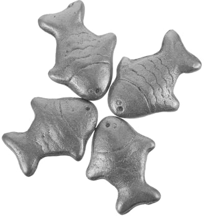 RORPOIR 4Pcs Miniature Iron Fish Statues Cast Iron Fish Figurines for Unique Animal Decorations Nautical Theme Accent