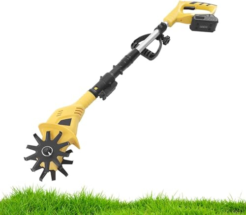 Tiller Cultivator - Handheld Battery Powered Rototiller for Farm, Park, Garden, Cordless Electric Garden Farm Tool.