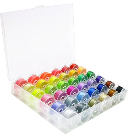 Amtvuzy 36pcs Sewing Threads and Bobbins,Colors Sewing Thread Set with Storage Plastic Box,Home Sewing Machine Polyester Thread Set for Brother Singer Janome Babylock and Other Sewing Machines