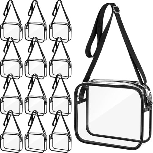 Eccliy Transparente Umhängetasche, Stadiongenehmigt, transparent, PVC, Schultertasche, Kuriertaschen für Männer und Frauen, Arbeit, Business, Reisen, Konzerte, Festivals, Sportveranstaltungen, 12
