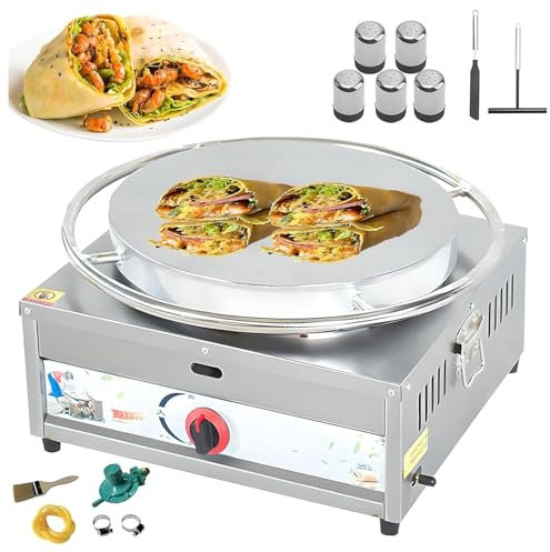 Machine de crêpes à gaz Multifonction, Fabricant de crêpe électrique Commercial, adoptant Une Planche épaissie avec Conception de poignée 360 ​​° Griche de crêpe pour Les Affaires, Les réunions