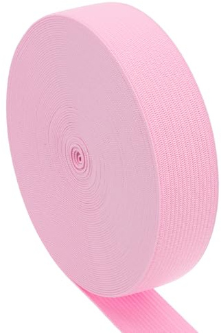 PATIKIL Bande Elastiche per Cuciture 1 Pollice x 11 Iarde, Cordone Elastico Ad Alta Elasticità Fascia Piatta Allungabile Spago Elasticizzato per Cuciture Cinture Pantaloni Vita, Rosa