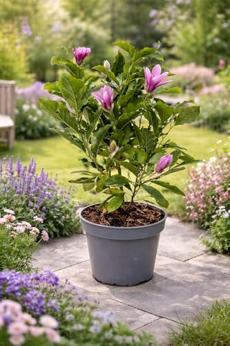 Magnolie 'Susan' 60-80 cm – Winterharte Zwergmagnolie im Topf, duftend & blühfreudig – Perfekt für Garten, Terrasse & Balkon – Blühende Zierpflanze für Frühling & Sommer
