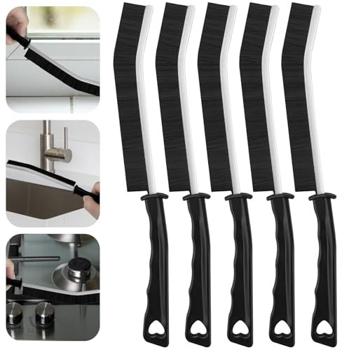 Jsdoin Brosse à joints rigides - Lot de 5 - Noir - Plastique - Nylon ou Fibre synthétique - Carrelage, Joints