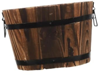 ＡＷＨＡＯ Maceta de Barril de Maceta de Madera con Orificio de Drenaje Recipiente de Plantas versátiles Decorativas, Size L