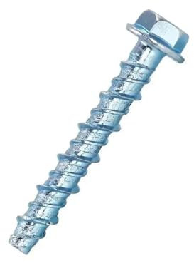 Genérico Juego de 10 Tornillos autorroscantes hexagonales de Corte automático for hormigón, Cemento, Clavos de expansión, M6(40mm)
