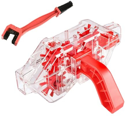 Kit de limpieza de cadenas de motocicleta, limpiador de cadenas de bicicleta, herramienta ergonómica no deslizante, flujo de trabajo de limpieza simplificada, cepillo desengrasante para cadena de