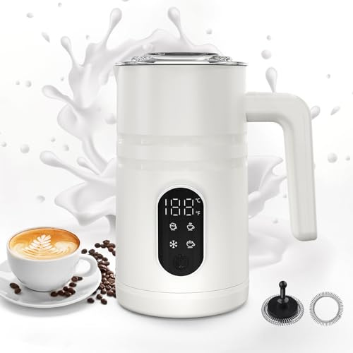 Mingfuxin Electric Milk Frother, 4 in 1 Automatic Milk Frothers Steamer Milk Heater Warmer Hot or Cold Milk Foamer Maker with Magnetic Stirring Head for Cappuccino Latte Coffee Hot Chocolate Maker