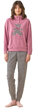 Noidinotte - Pigiama Donna Invernale in Micropile Articolo pidi. - S Rosa