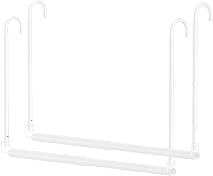 Tiemlet Garderobenstange ohne Bohren, Ausziehbare und Höhenverstellbare Kleiderstange, 46.5-78cm Höhe, 40-72cm Breite, Erweitert Stauraum für Schrank (Weiß)
