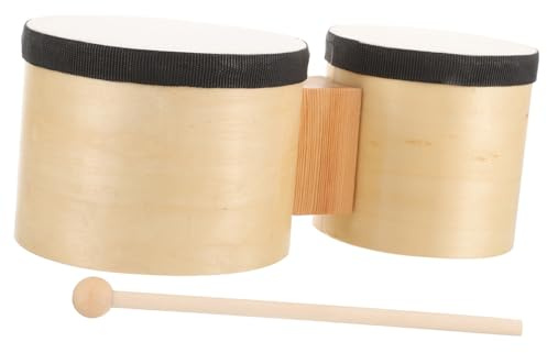 Kisangel Bongotrommel mit Drumsticks Mittlere Größe Schlagfestes Percussion Instrument für Erwachsene Kinder Geeignet für Frühförderung Tanz und Musikunterricht