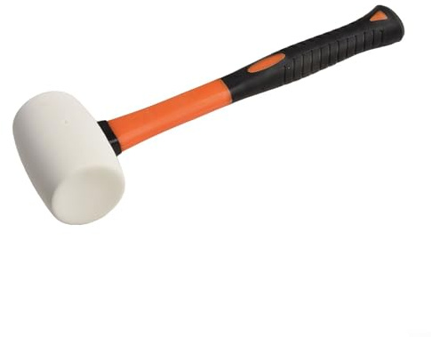 Fibreglass Handle Rubber Mallet Designed for Flooring and Woodworking, Shock Absorbing and for Long Term Use (White)