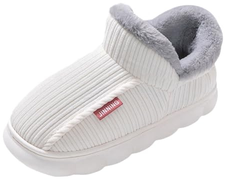 Generisch Modelli Da Uomo E Donna Di Pantofole Di Cotone Ciabatte Da Donna Inverno 2025 Inverno Caldo Soffice Natale Ciabatte In Pelle Di Agnello, bianco, 39 EU