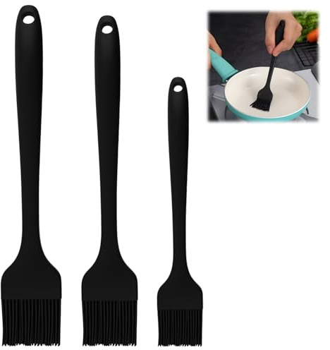 Juego De 3 Pinceles De Silicona Para Repostería, Pinceles De Cocina Fabricados En Silicona De Grado Alimenticio, Sin Bpa, Cepillos Para Parrilla Para Barbacoa, Hornear, Cocinar, Marinar