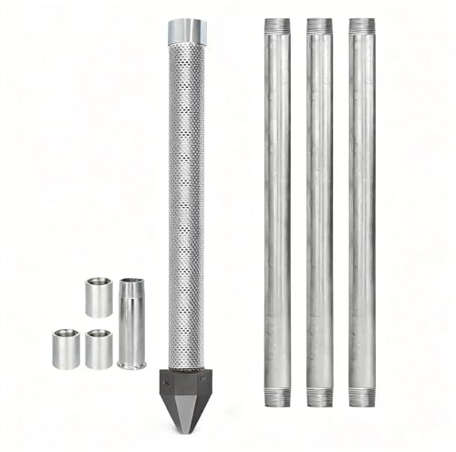 Kit Di Perforazione Per Pozzi D'acqua, Kit Per Pozzo Con Punta Di Azionamento In Acciaio Inox Da 1-1/4 Con Tubo Da 36 Tubo Da 1 Pollice E Rete A Maglie 60 Per Terreni Di Vario Tipo(3+1kit)