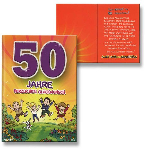 Depesche 5598.065 - Glückwunschkarte mit Motiv von Archie, 50. Geburtstag, lila