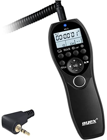 ayex Timer-Fernauslöser AX-3 E3 Kompatibel mit Pentax zB 645D K30 K50 IST-DL IST-K100D Kompatibel mit Olympus OM-D E-M1 Mark II Low/High Speed Serienbilder Bulb sowie zeitgesteuertes Auslösen