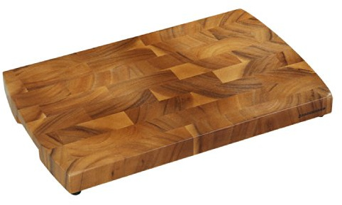 Zassenhaus Hackblock aus nachhaltigem Akazienholz-Stirnholz in der Farbe Dunkelbraun, Maße: 40cm x 25cm, 055412, Dunkel | Rutschfeste Füße, nachhaltige Forstwirtschaft, pflegeleichtes Akazienholz, zeitloses und modernes Design.