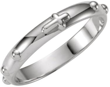 Rosenkranzring aus 925er Sterlingsilber, Größe 62,5, Schmuck für Damen