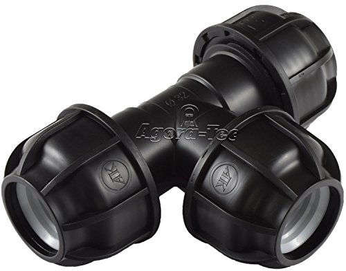 Agora-Tec® PP Fitting T-Stück | 32 mm PE-Rohr | 1 Zoll | 1 Stück | Material: PP | max. 10 bar | für Bewässerungs- & Beregnungsanlagen