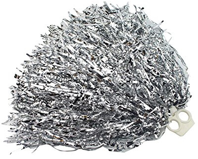 2 STÜCKE 70 Gramm 30 cm / 11,8 '' Cheerleading Cheerleader Ring Pom Poms Sport Party Zubehör Dance Ball Party Sport Pompoms Jubeln Pom für Colleage Team Geist Corporate Events (Silber)