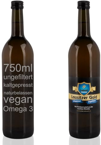 Lausitzer Leinöl - Lausitzer Gold (kaltgepresstes ungefiltertes Premium Leinöl), 750ml