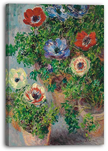 Printed Paintings Leinwand (80x120cm): Claude Monet - Anemonen im Topf