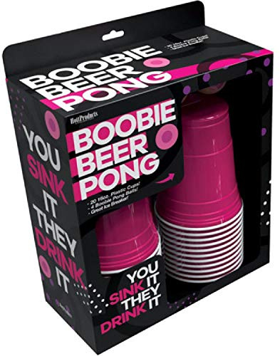 Hott Products Unlimited 70019: Boobie Beer Pong Boxed Set with Cups & Boobie Balls