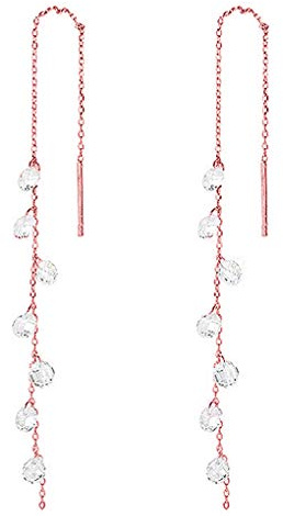 SLUYNZ 925 Sterling Silber Funkelnde CZ Tropfen Ohrringe Kette für Frauen Damen Lange Einfädler Ohrringe Quaste Baumeln Ohrringe Ohrhänger