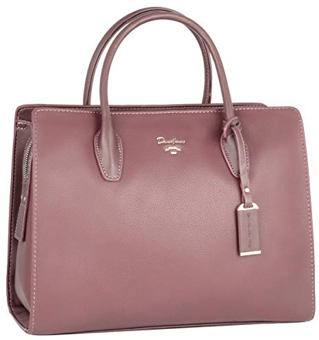 David Jones - Grand Sac à Main Femme - Cabas Fourre-Tout Cuir PU - Sac Multi Poche Plusieurs Compartiments Porté Epaule Bandoulière - Sac Ville Travail Elégant Classique Mode Chic - Rose