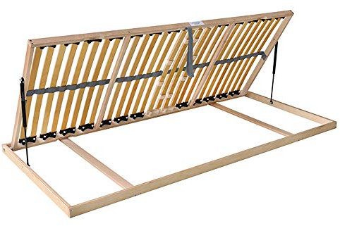 Madera 7-Zonen-Lattenrost für Bettkastenfunktion, 28 Federleisten, Birkenschichtholz Größe 100 x 200 cm, Farbe Öffnung nach Links