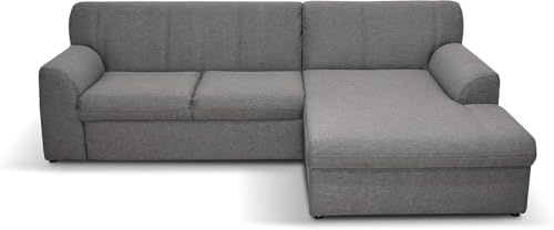 DOMO. collection Ecksofa Topper, Sofa in L-Form mit Schlaffunktion, moderne Couch, kleine Polsterecke, Schlafsofa, 245 x 155 x 78 cm (BxTxH), grau