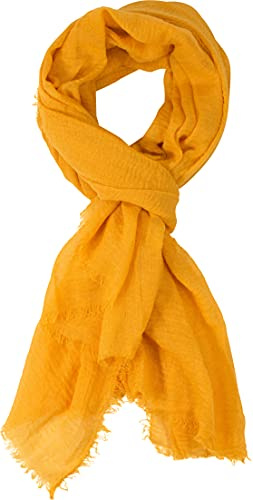 fashionchimp BASIC-Schal für Damen mit weichem Fransensaum, Tuch in leichter Qualität mit Baumwolle, einfarbig