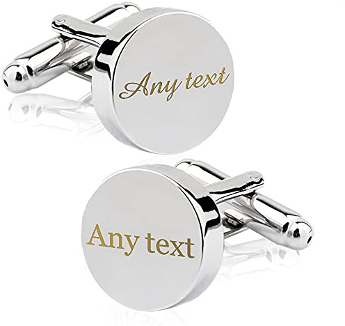 Personalised Cufflinks for Men Engraved Cufflinks for Him Custom Gifts for Usher Dad Boyfriend Husband Best Man Groomsman at Anniversary Wedding Engagement Fathers Day with Gift Box (Any Text)
