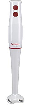 BEPER P102FRU003 Mélangeur à immersion ABS, 400W, Lames en acier inoxydable, Fonction turbo, Smoothies, Soupes, Yaourt, Sauces, Aliments pour bébés