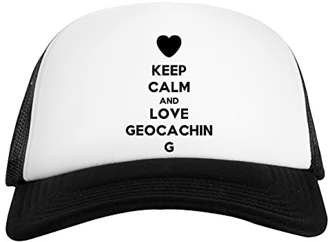 Keep Calm and Love Geocaching Casquette De Baseball Unisexe Blanche Et Noire Baseball Cap Unisex Black White