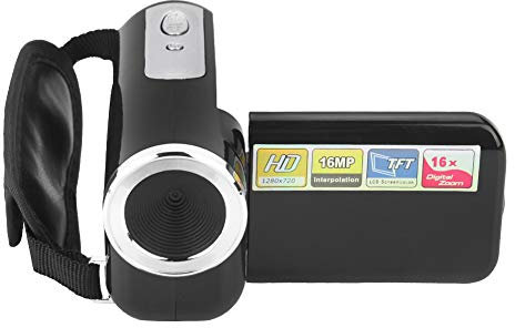 Fotocamera digitale per ragazzi e ragazze, videocamera DV 16X HD, registratore per foto e video, giocattoli e regali per compleanni e feste per bambini, registratore portatile per fotografia(Nero )