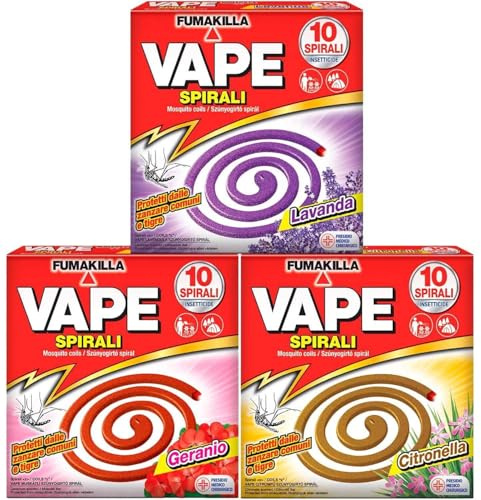 Vape Spirali Anti Zanzare Repellente Insetti (3x10 Zampironi)