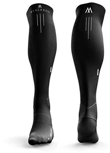 BLACKROX Kompressionsstrümpfe [Vergleichssieger 2024] Gr. S-XL | Für Damen & Herren | Laufstrümpfe | Perfekt für Sport, Radfahren, Joggen & Wandern | SIMPLIARY | Schwarz Gr. S-M