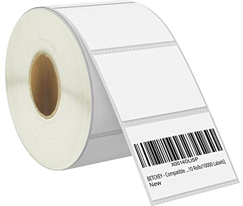 BETCKEY - 76mm x 51mm(3 in x 2 in) Perforées Étiquettes Thermiques pour Usage Multiple et Expédition Compatible avec les imprimantes Zebra et autres [1 Rouleau/750 Étiquettes]