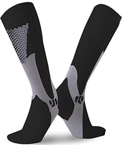Fechtsocken für Kinder Erwachsene, professionelle Sport-Fecht-Baumwollsocken, elastische, rutschfeste Kompressionsstrümpfe, Fechtausrüstung (Color : Black, Size : Xs)