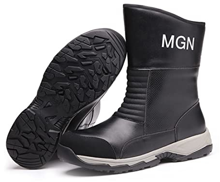 Mens Welding Safety Boots Lightweight Leather Steel Toe Cap Welder Working Shoes Non-Slip Industrial Footwear